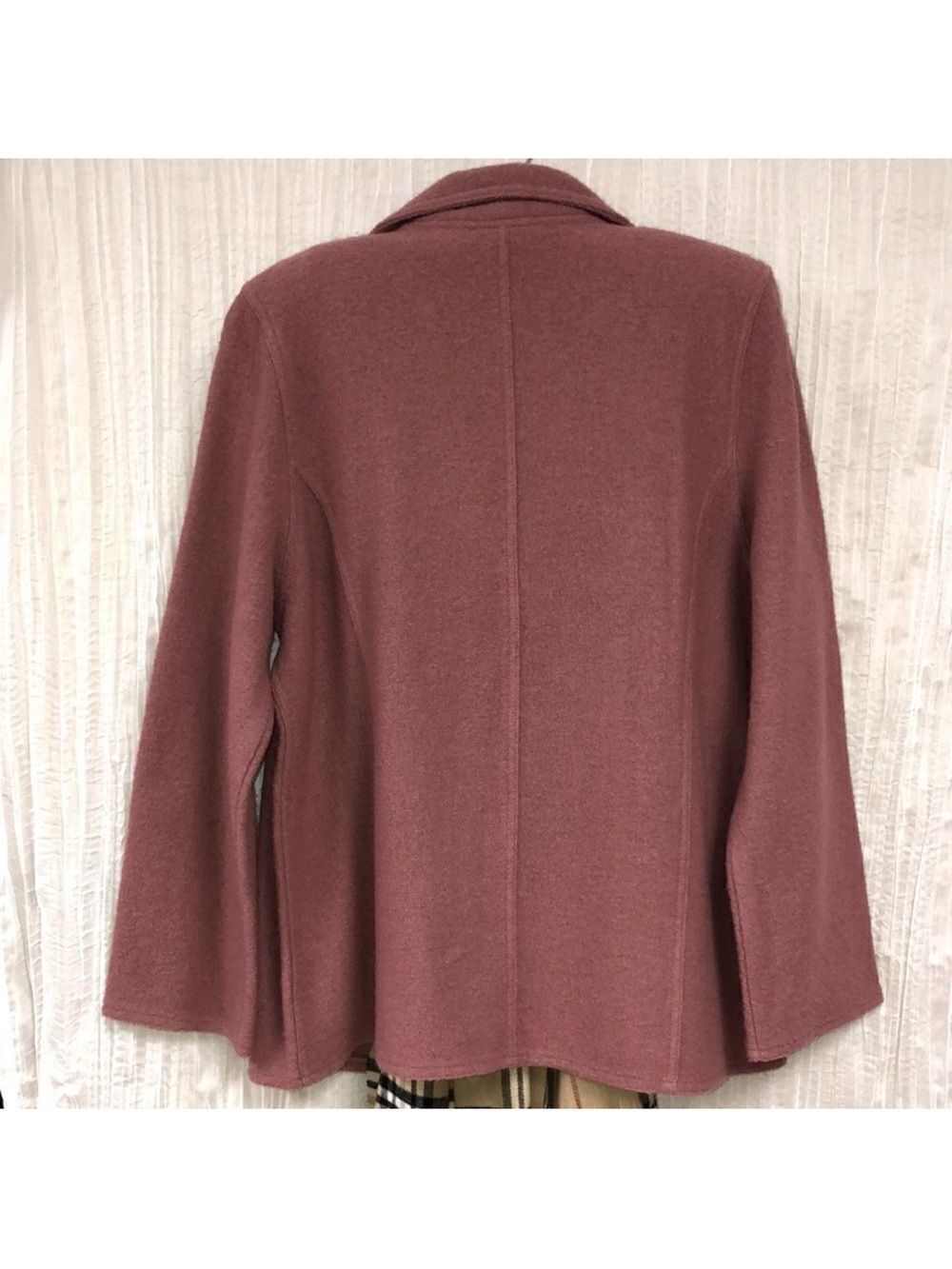Alfred Dunner M Wool Overcoat Light Jacket in Raspberry Smoothie Pink - Picture 2 of 15